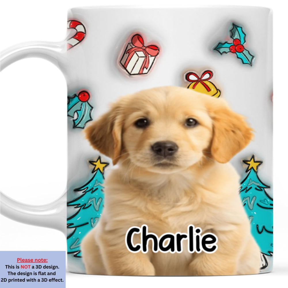 Custom Photo Christmas Birthday Gifts For Pet Mom, Pet Lovers • Santa Is Coming Photo - Personalized 3D Inflated Effect Mug