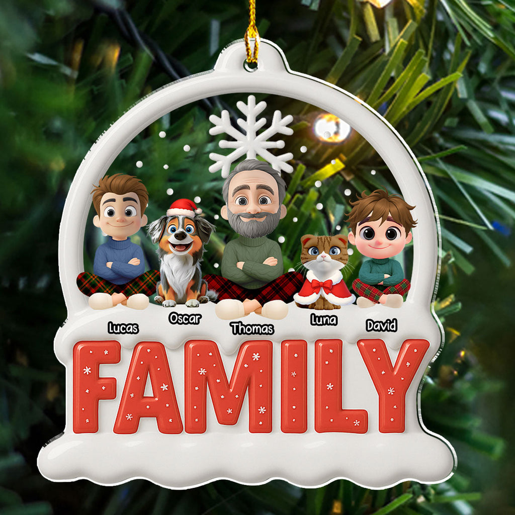 Custom Christmas Decor Home Birthday Gifts For Dog Lovers • Together Forever Round Version - Personalized 3D Effect Acrylic Ornament