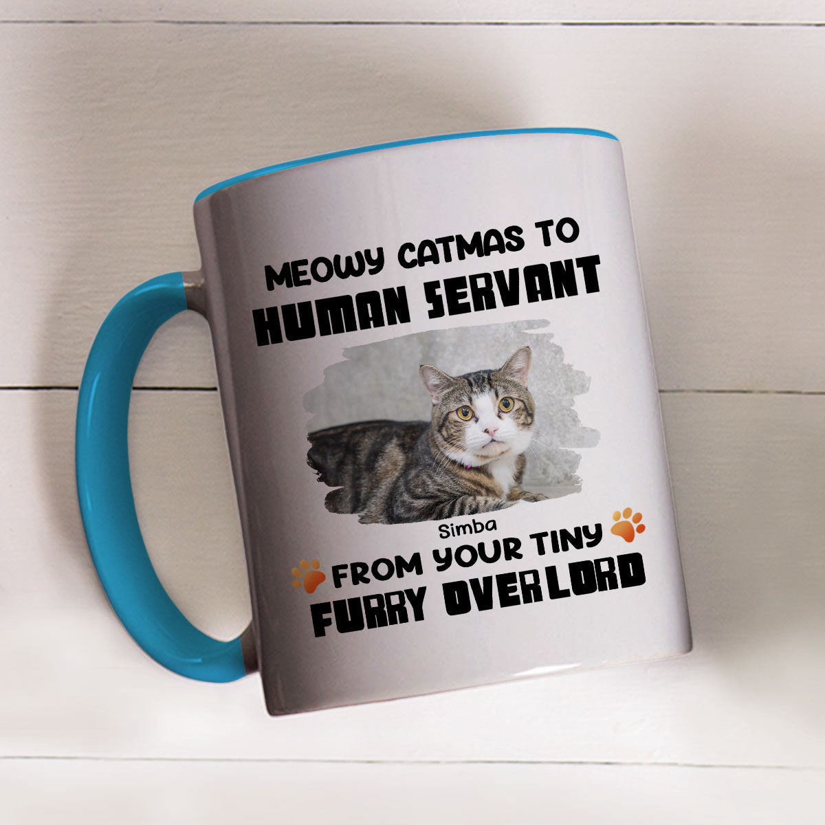 Custom Photo Christmas Birthday Gifts For Cat Lovers • Cat Butt Overlords Photo - Personalized Accent Mug