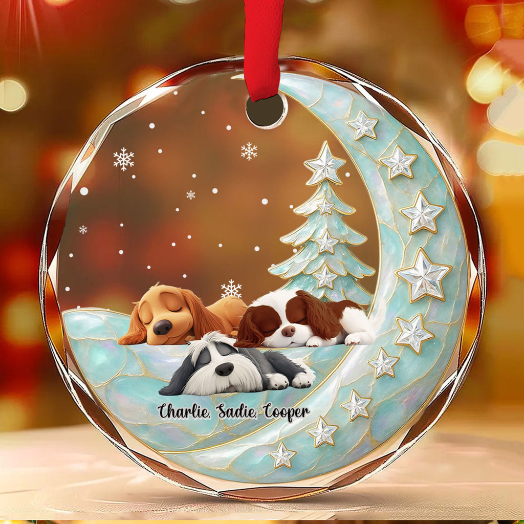 Custom Christmas Decor Home Birthday Gifts For Dog Lovers • Beside Pearl Of You - Personalized 3D Effect Glass Ornament