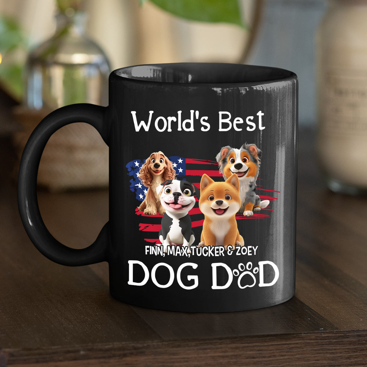 Custom Father's day Birthday Gifts For Dog Dad, Dog Lovers • Worldwide Best Dad - Personalized Coffee Mug