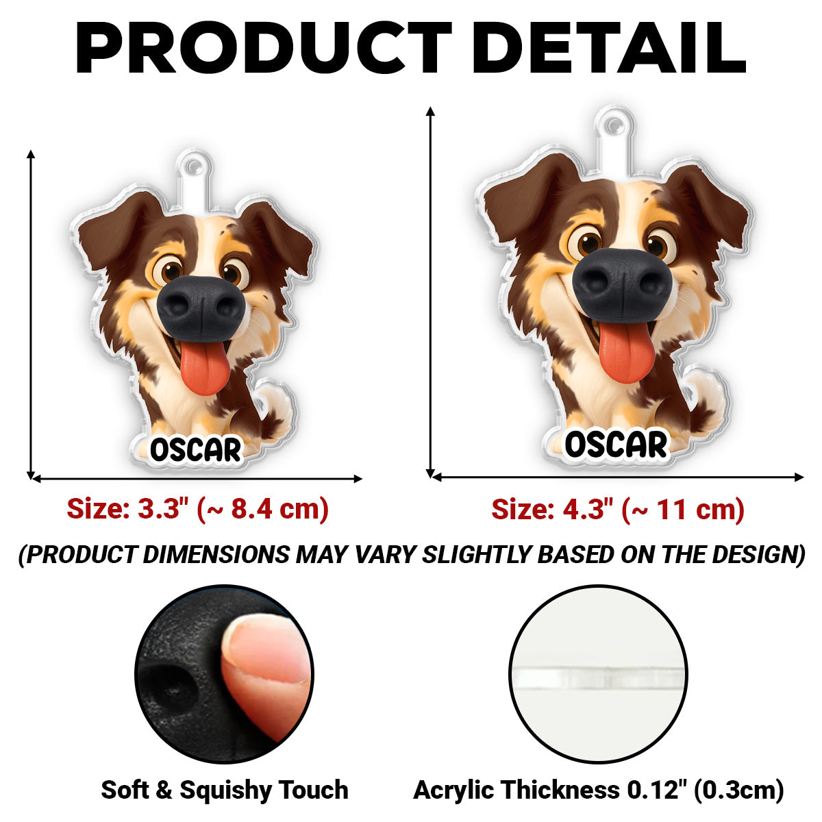 Certified Boop Button - Personalized Nose Squishy Keychain