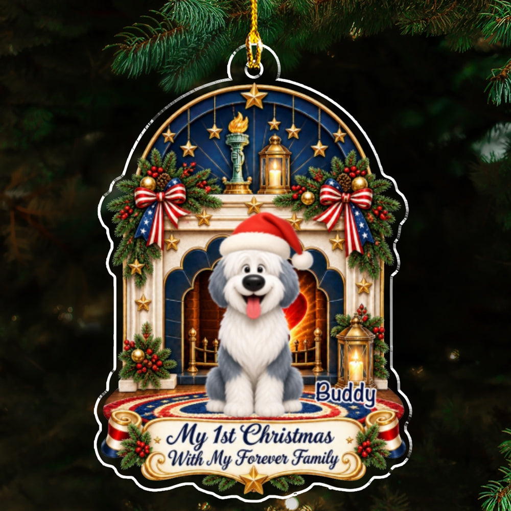 Custom Christmas Decor Home Birthday Gifts For Dog Mom, Dog Lovers • Forever Family Christmas - Personalized Acrylic Ornament