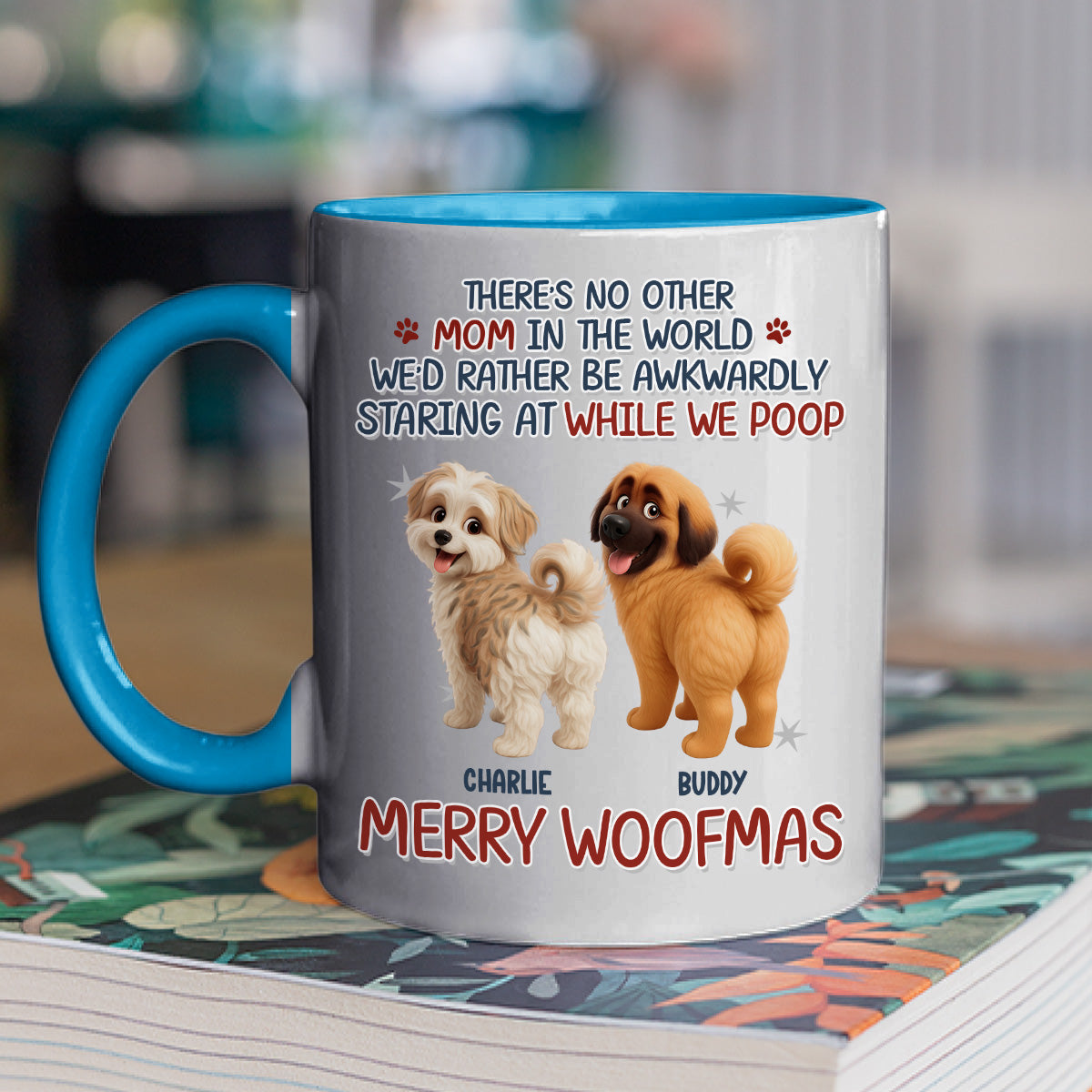 Custom Christmas Birthday Gifts For Dog Lovers • Staring At When I Poop Dog Butt - Personalized Accent Mug