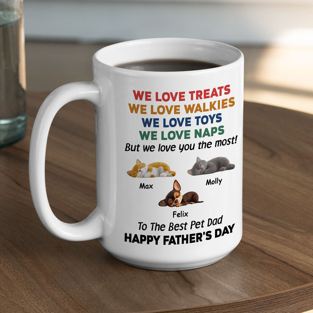 Custom Mother's Father's day Birthday Gifts For Cat Lovers • Love You The Most Pet Version 2 - Personalized Coffee Mug