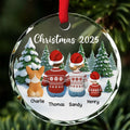 Custom Christmas Decor Home Birthday Gifts For Dog Lovers • Merry Christmas Family & Pets - Personalized Glass Ornament