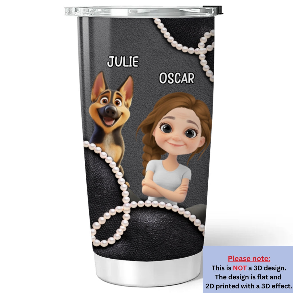 Custom Christmas Birthday Gifts For Dog Mom, Dog Lovers • Go Round And Round - Personalized 3D Effect Tumbler