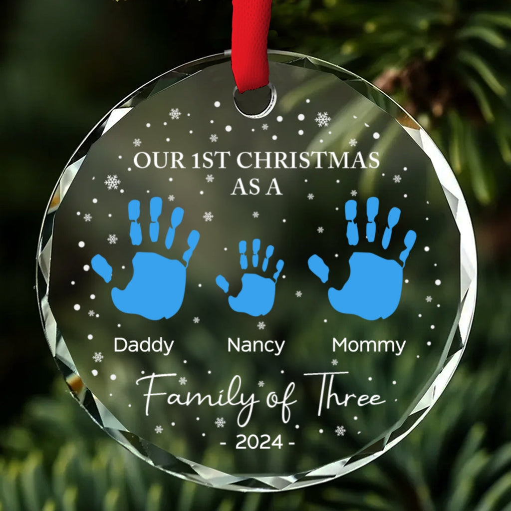 As A Family Of Four - Personalized Glass Ornament