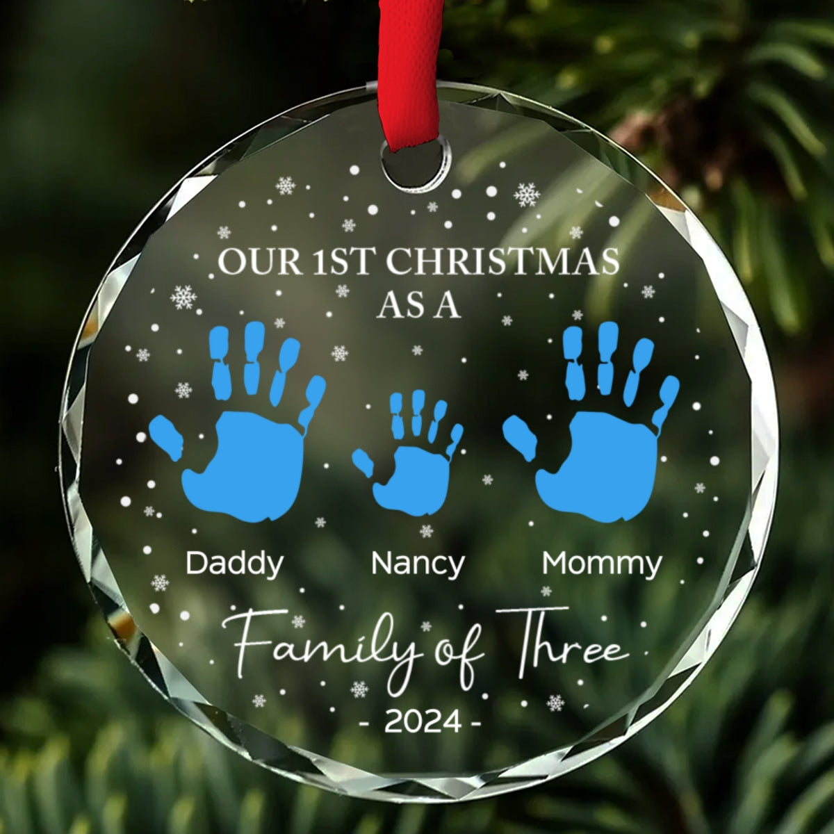 As A Family Of Four - Personalized Glass Ornament