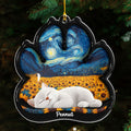 Custom Christmas Decor Home Birthday Gifts For Cat Lovers • Lay Here With Cat - Personalized 3D Effect Acrylic Ornament