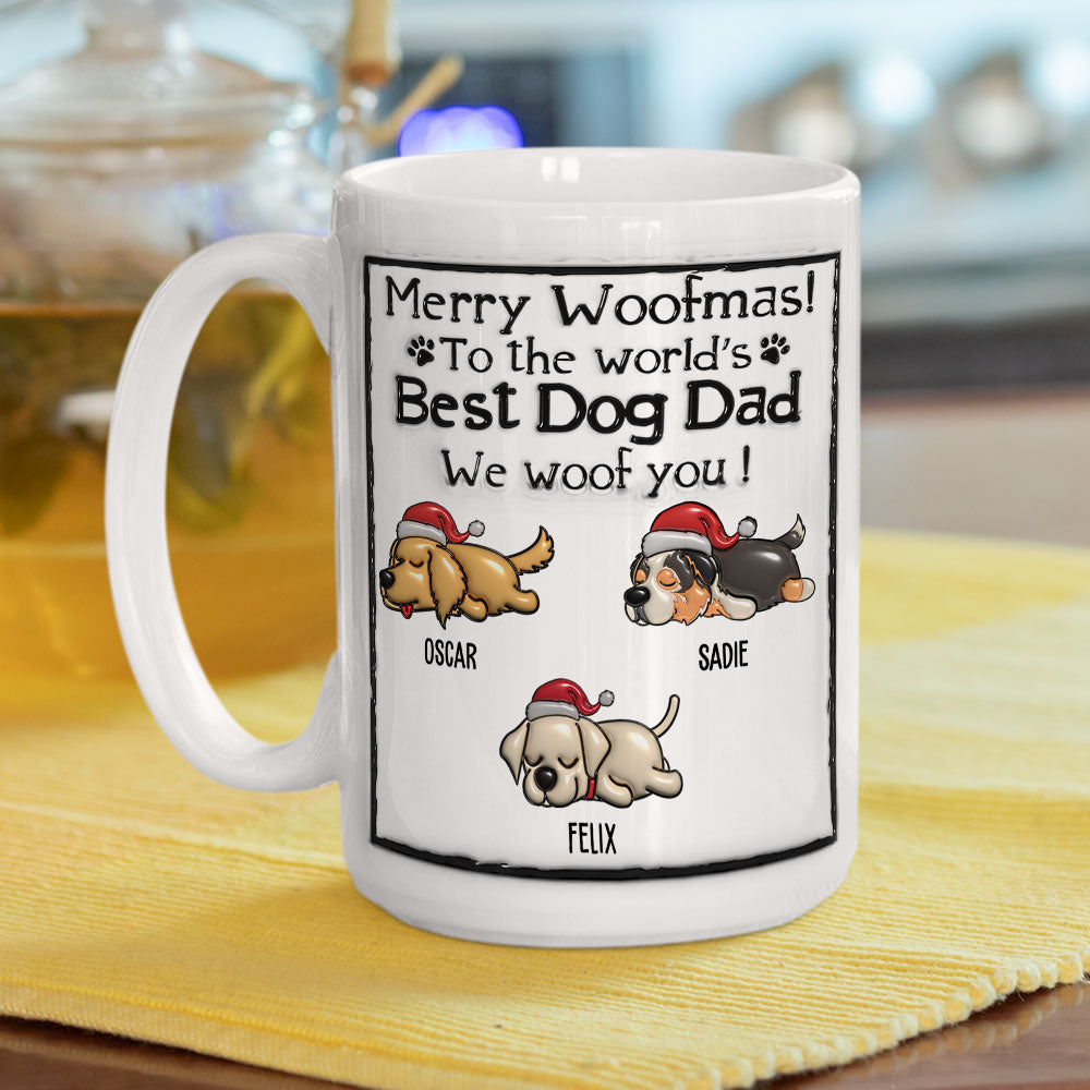 Custom Christmas Birthday Gifts For Dog Lovers • Best Dog Dad Mom This Christmas - Personalized 3D Inflated Effect Mug