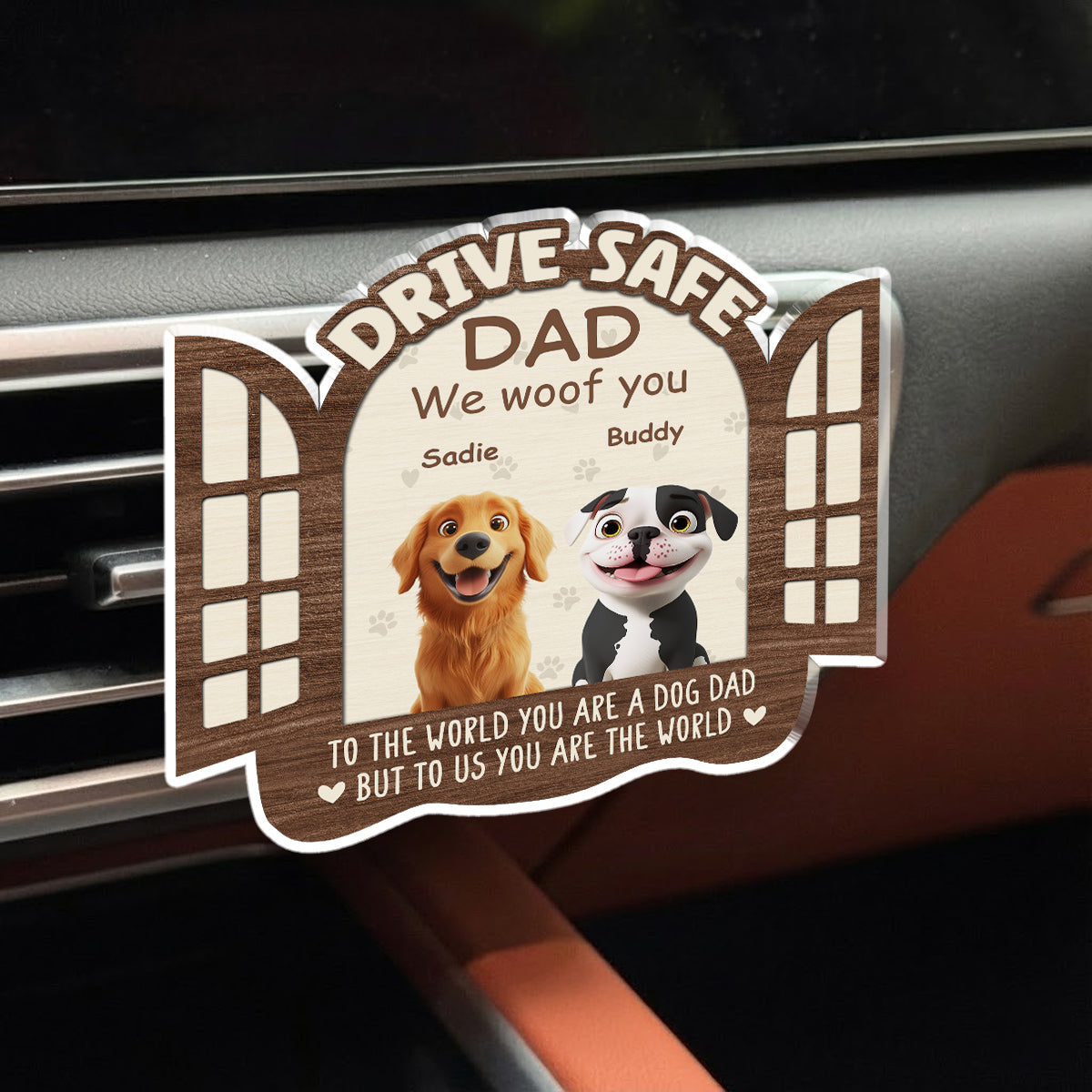 The World To Me - Personalized Car Vent Clip