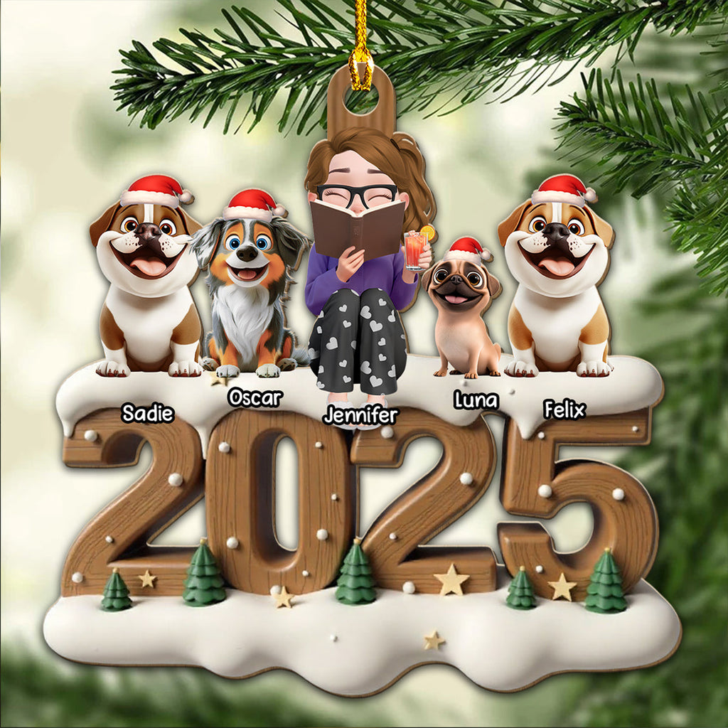 Custom Christmas Decor Home Birthday Gifts For Dog Lovers • Reading Buddy Now Onwards - Personalized 3D Effect Wood Ornament
