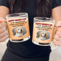 Custom Photo Father's day Birthday Gifts For Dog Dad, Dog Lovers • Putting Up With Photo - Personalized Glass Mug