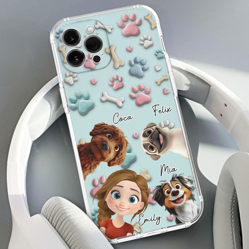 Dog And Human Cartoon Version 2 - Personalized Phone Case