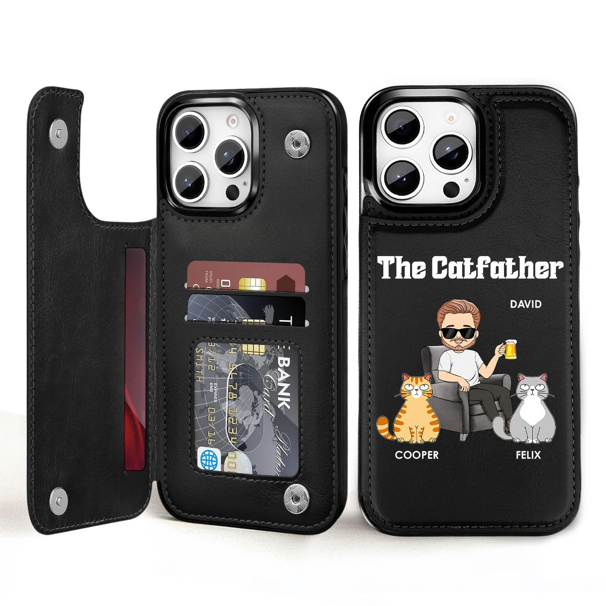 The Catfather - Personalized Leather Phone Case