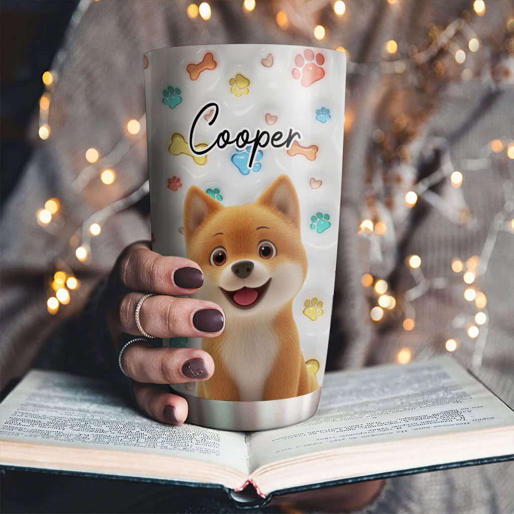 Custom Christmas Birthday Gifts For Dog Lovers • Cute Dog Baby - Personalized 3D Inflated Effect Tumbler