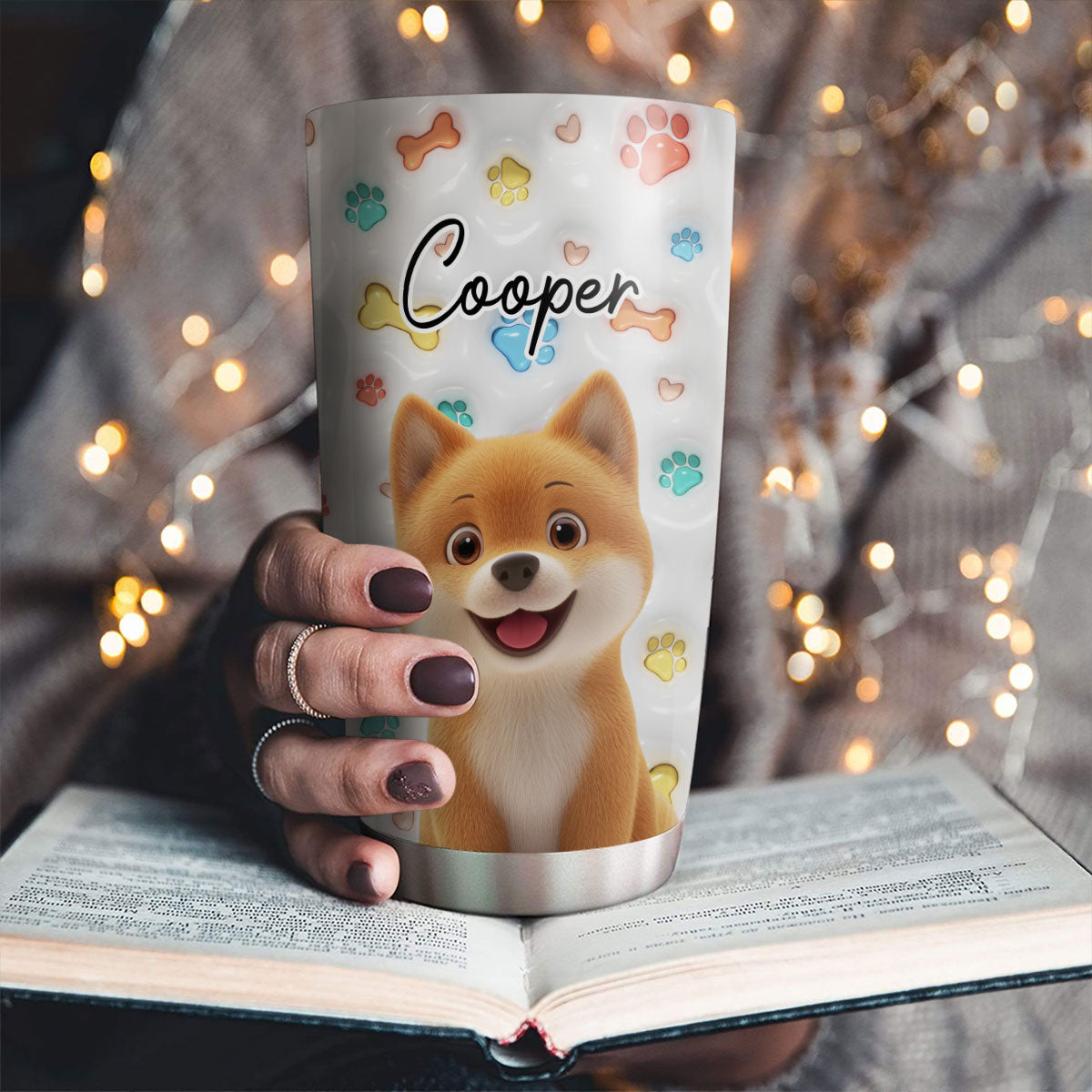 Custom Christmas Birthday Gifts For Dog Lovers • Cute Dog Baby - Personalized 3D Inflated Effect Tumbler