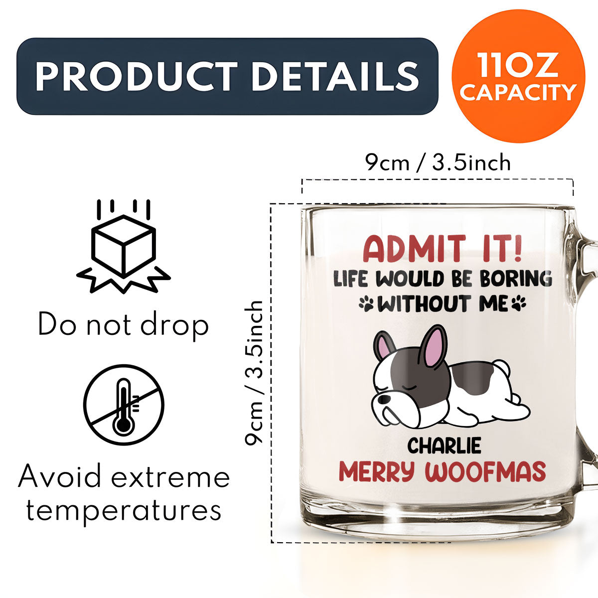 Admit It Photo - Personalized Glass Mug