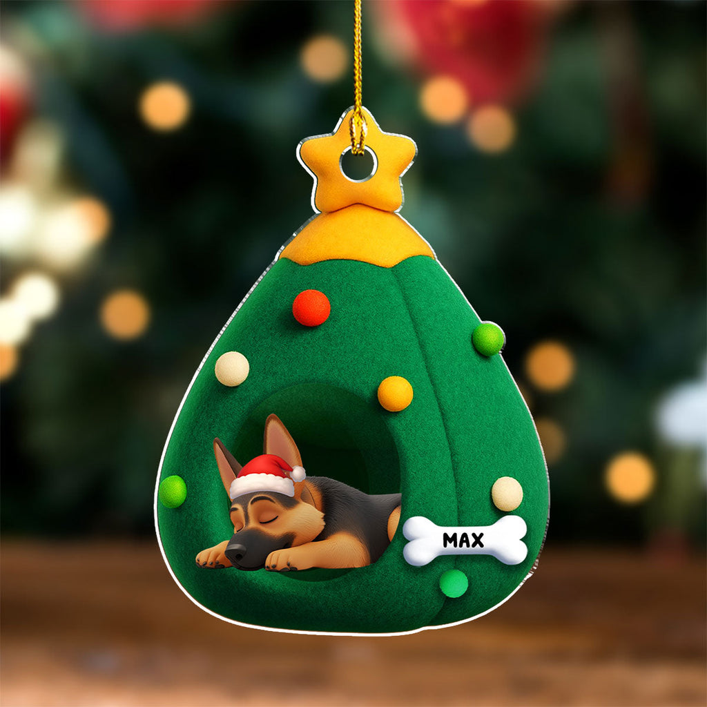Custom Christmas Decor Home Birthday Gifts For Dog Mom, Dog Lovers • Santa Paws Cozy Tree - Personalized Acrylic Ornament