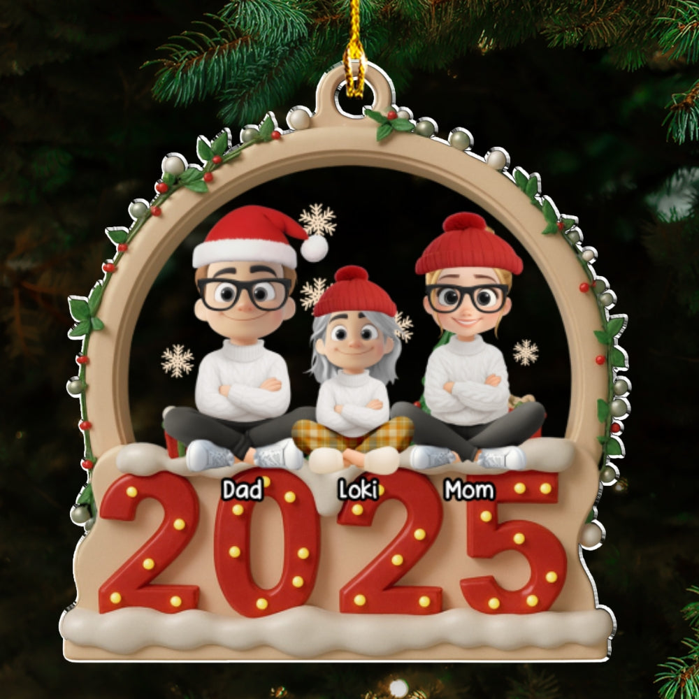 Our Christmas Together With Fur Babies - Personalized Acrylic Ornament