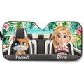 Custom Christmas Birthday Gifts Car Accessories for Cat Parents • Summer With My Cat - Personalized Car Sunshade