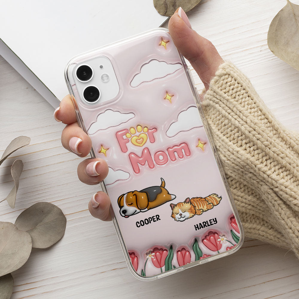 I Love My Fur Mom - Personalized 3D Inflated Effect Phone Case