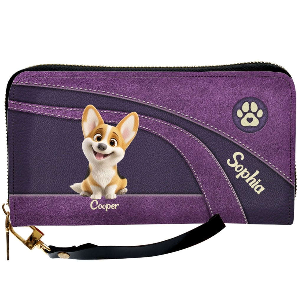 Lovely Baby Dogs Cartoon - Personalized Leather Wallet