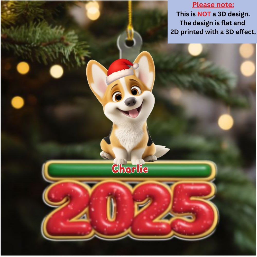 Custom Christmas Decor Home Birthday Gifts For Dog Lovers • My Dog Is Here - Personalized Acrylic Ornament