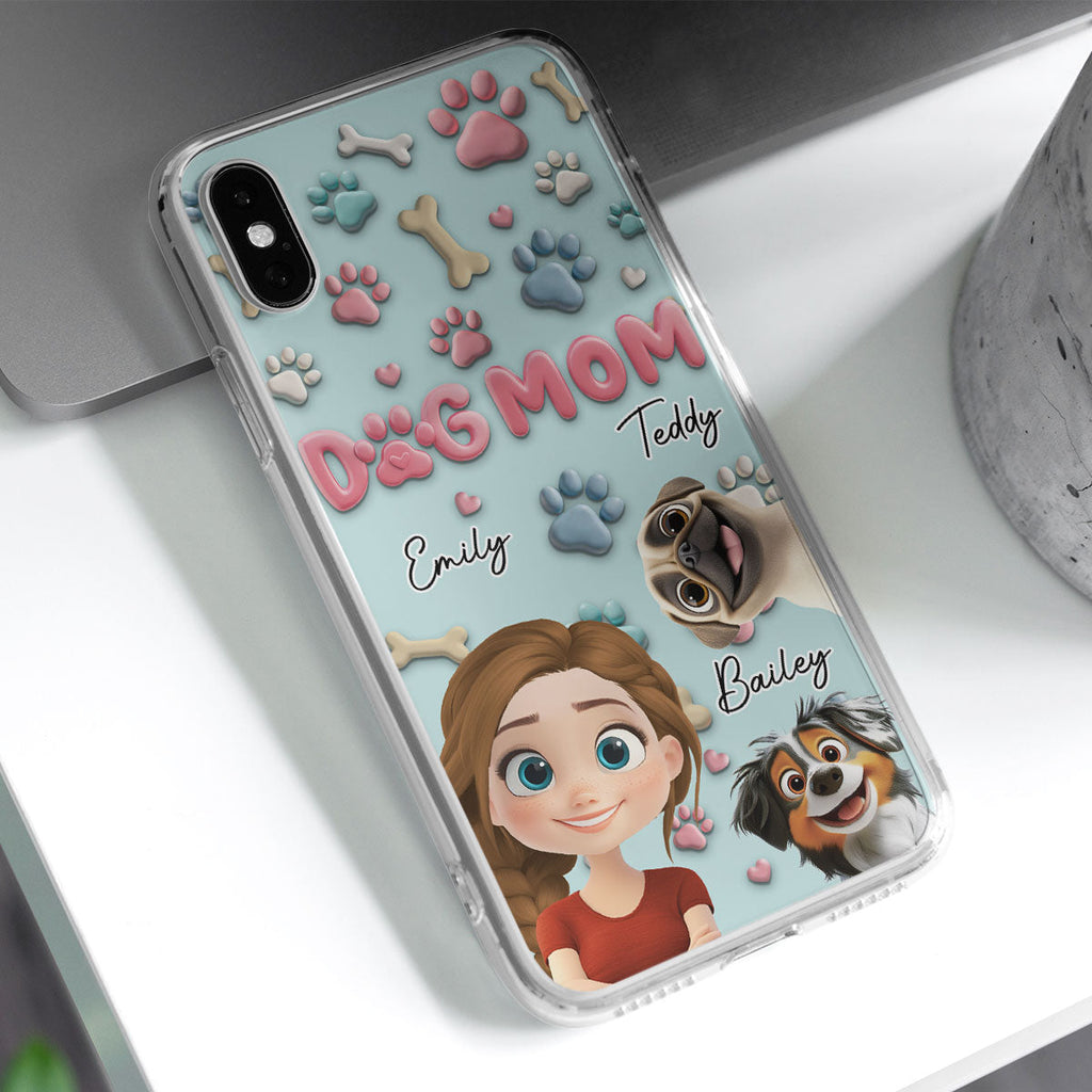 Dog And Mom Mum Cartoon - Personalized Phone Case