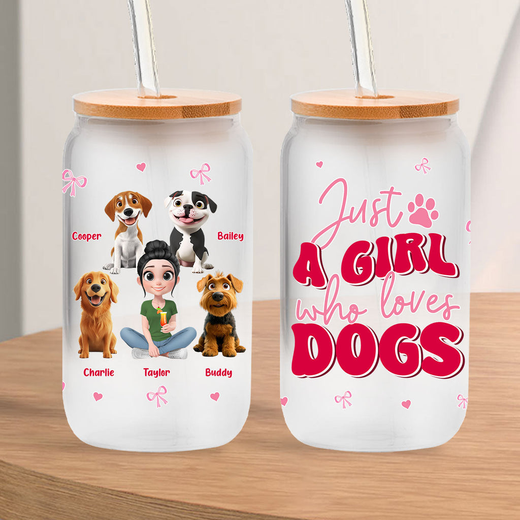 Just A Girl - Personalized Glass Can