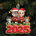 Custom Christmas Birthday Gifts For Cat Dad And Mom • We And Our Cat - Personalized Acrylic Ornament