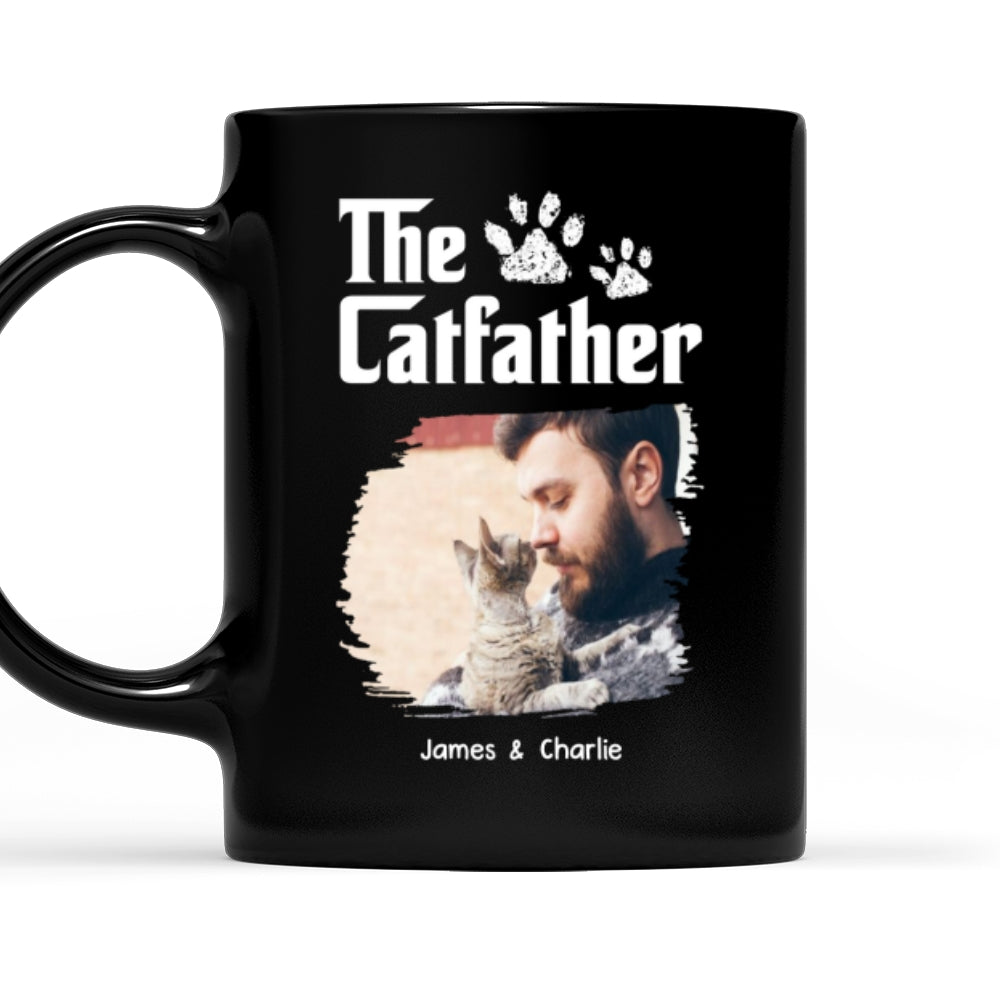 Custom Photo Father's day Birthday Gifts For Cat Dad, Cat Lovers • Cool Cat Father Photo - Personalized Coffee Mug