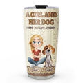 Custom Christmas Birthday Gifts For Dog Mom, Dog Lovers • A Vintage Girl And Her Dog - Personalized 3D Effect Tumbler