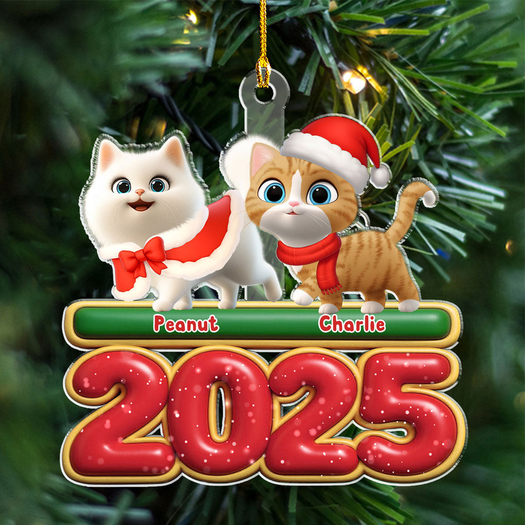 Custom Christmas Decor Home Birthday Gifts For Cat Lovers • Walking Cat - Personalized Acrylic Ornament
