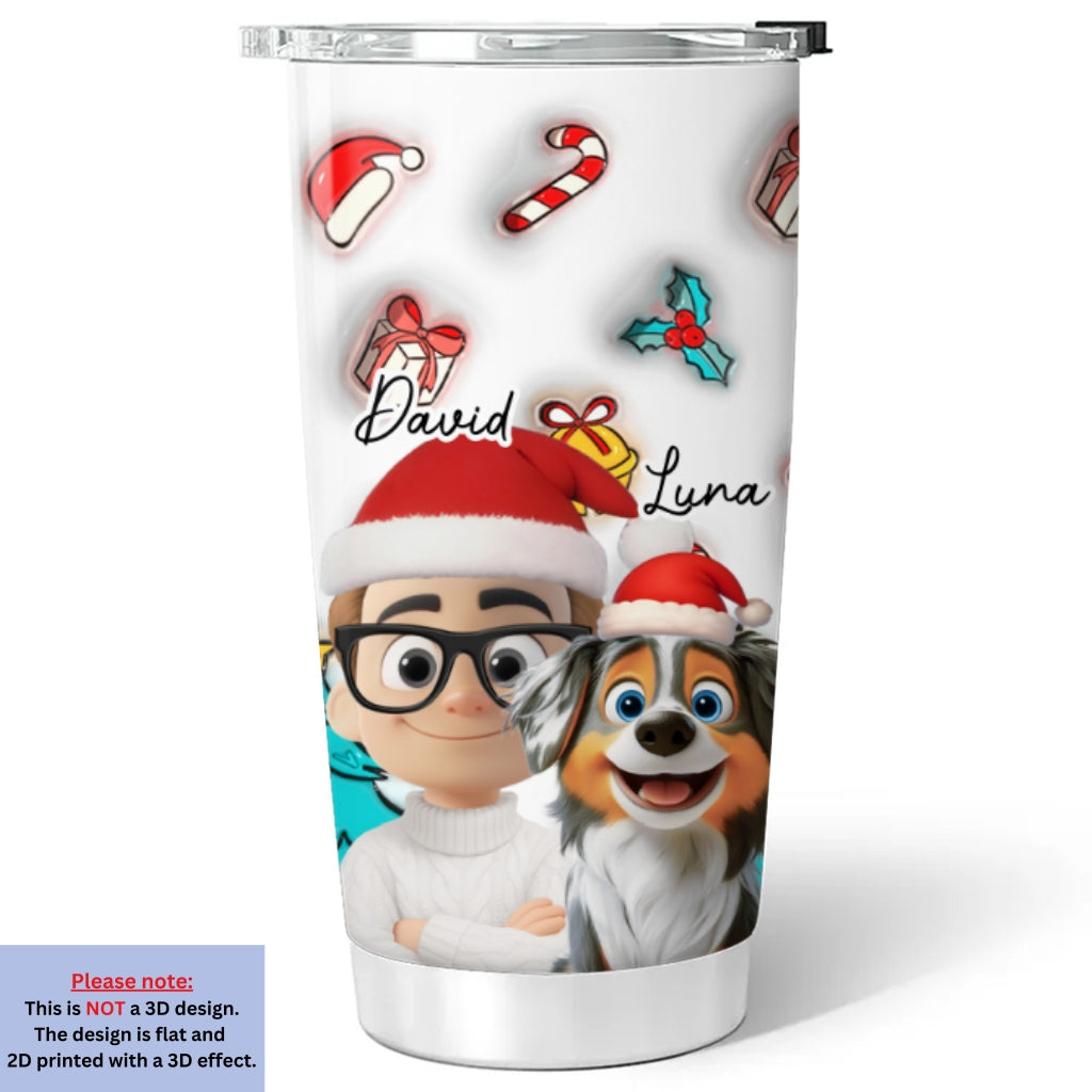 Custom Christmas Birthday Gifts For Dog Mom, Dog Lovers • Santa Is Coming To Us - Personalized Tumbler