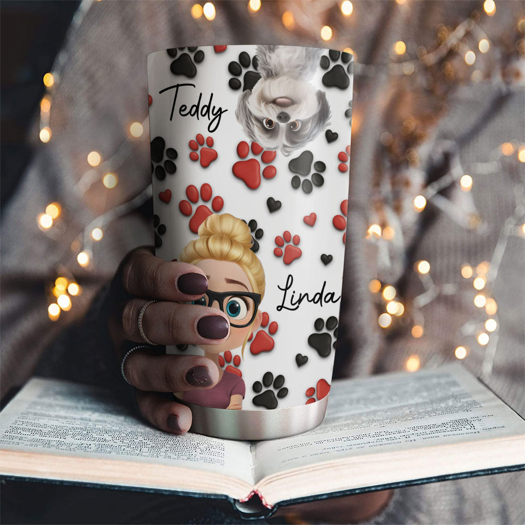 Custom Mother's day Birthday Gifts For Dog Mom, Dog Lovers • Lovely Dog Mom Cartoon - Personalized Tumbler