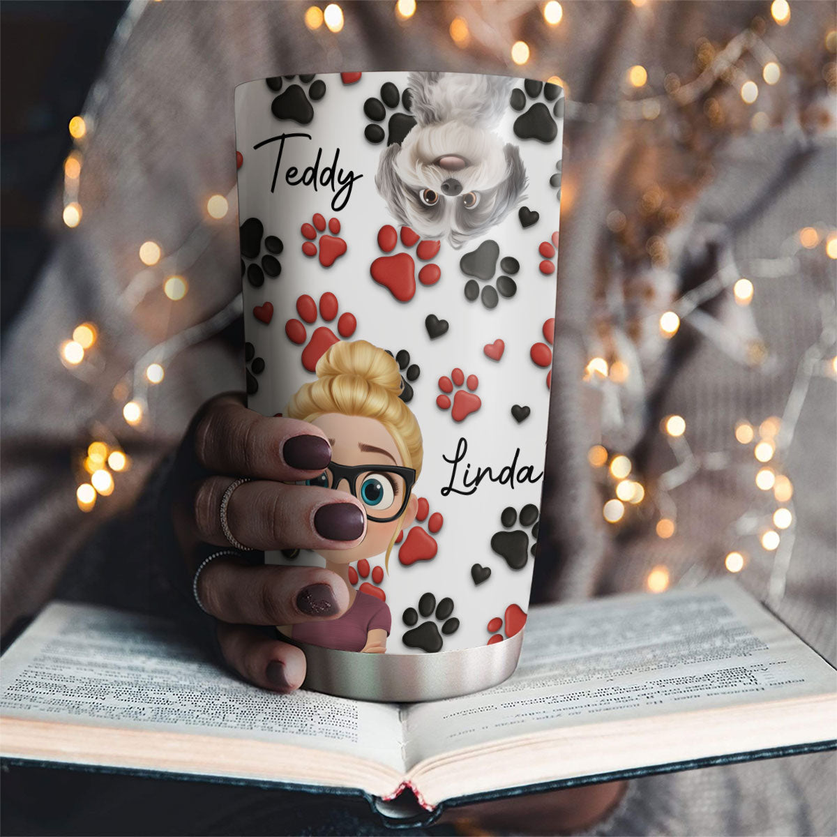 Custom Mother's day Birthday Gifts For Dog Mom, Dog Lovers • Lovely Dog Mom Cartoon - Personalized Tumbler