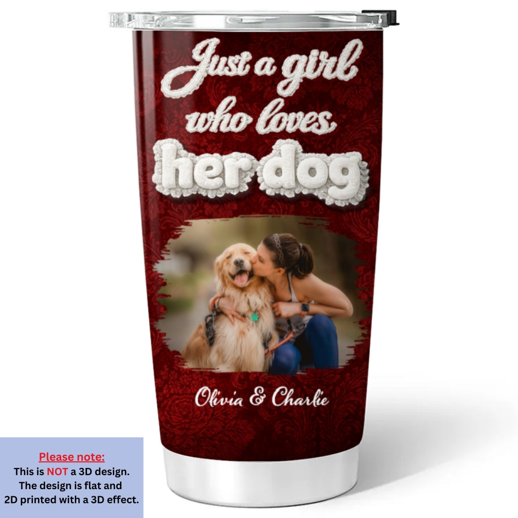 Custom Photo Christmas Birthday Gifts For Dog Mom, Dog Lovers • Realistic Style Dog Mom Photo - Personalized 3D Effect Tumbler