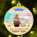 Custom Christmas Memorial Sympathy Gifts For Dogs, Cats • A Piece Of My Heart Is At The Rainbow Bridge - Personalized Acrylic Ornament