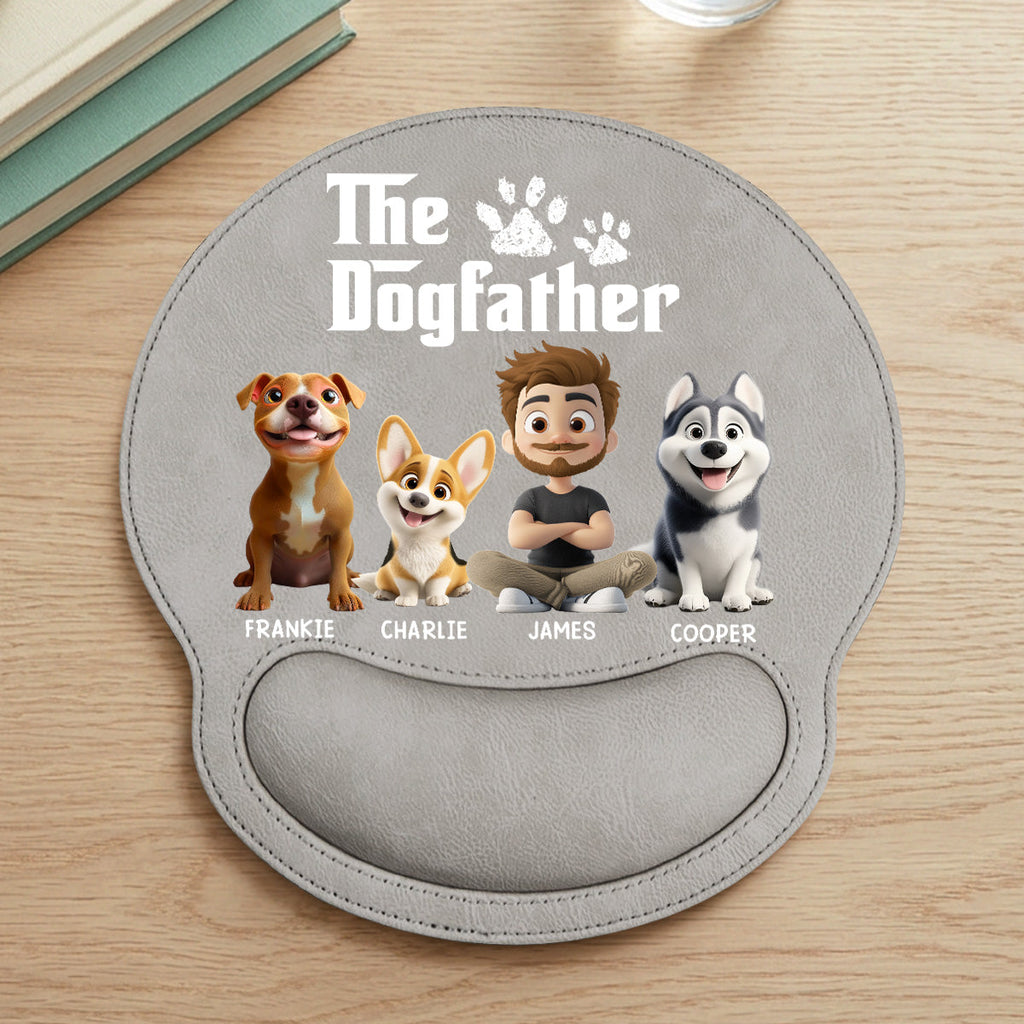 The Dogfather - Personalized Leather Mouse Pad