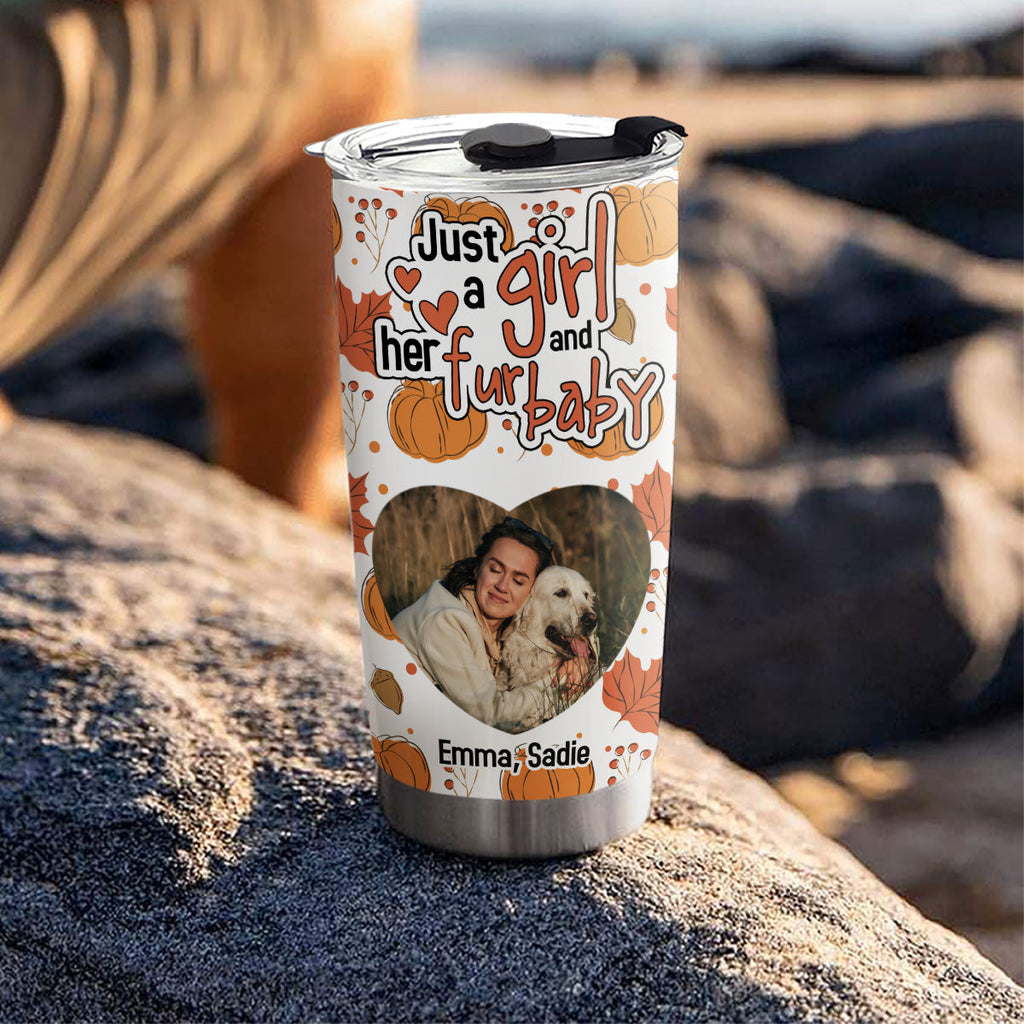 Custom Photo Christmas Birthday Gifts For Pet Mom, Pet Lovers • Falling For Fur Babies Photo - Personalized Tumbler