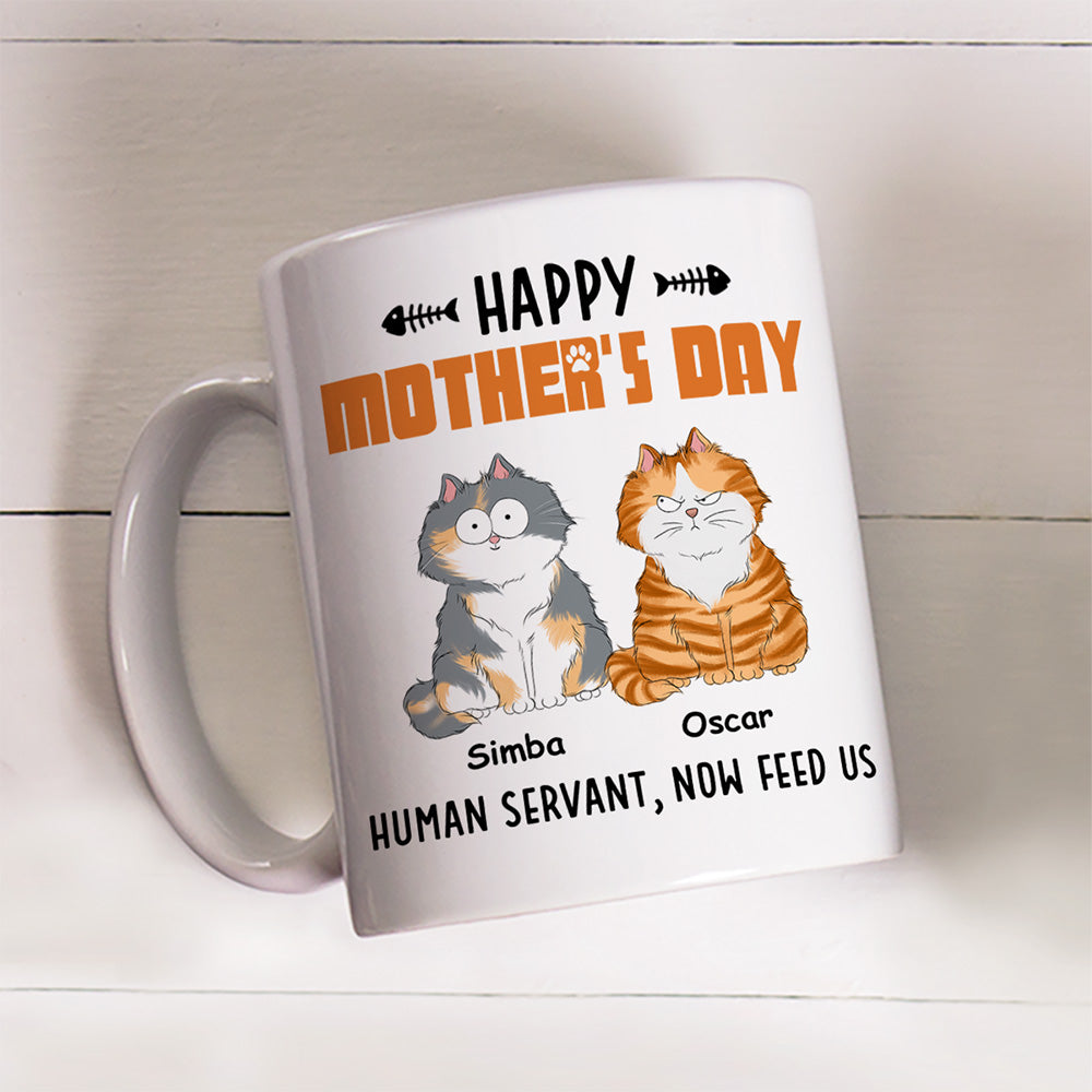 Custom Mother's Father's day Birthday Gifts For Cat Lovers • Now Feed Me - Personalized Coffee Mug