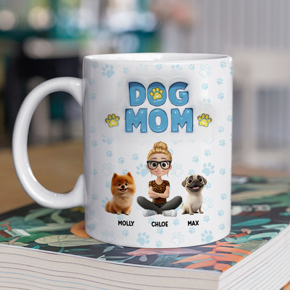 Custom Christmas Birthday Gifts For Dog Lovers • Lovely Mom Of Rotten Dogs - Personalized 3D Inflated Effect Mug