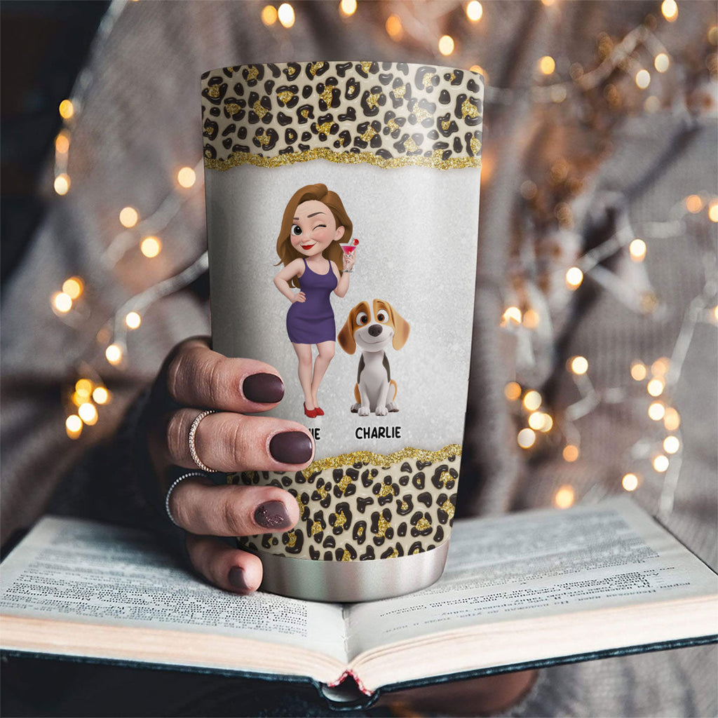 Custom Christmas Birthday Gifts For Dog Mom, Dog Lovers • Golden Mom - Personalized 3D Inflated Effect Tumbler