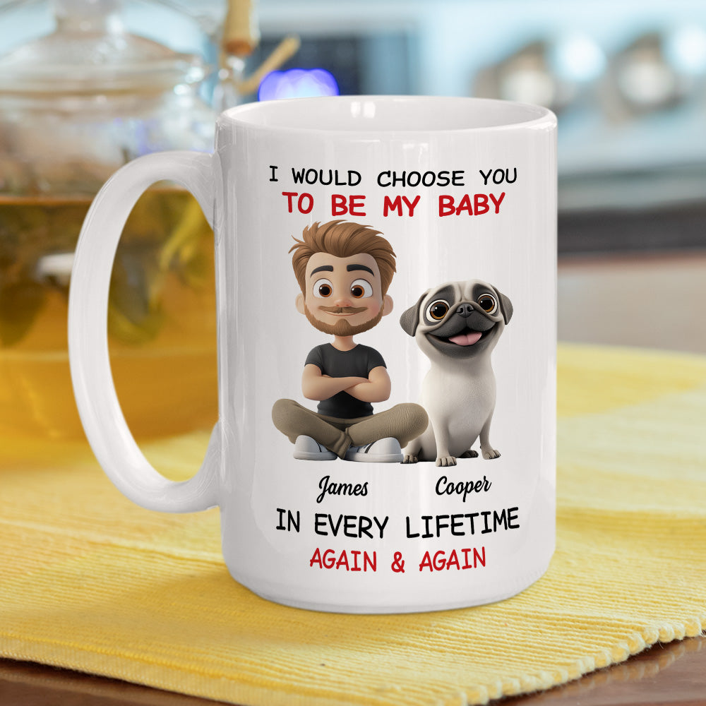 Custom Christmas Birthday Gifts For Dog Dad, Dog Lovers • Over And Over Again - Personalized Coffee Mug