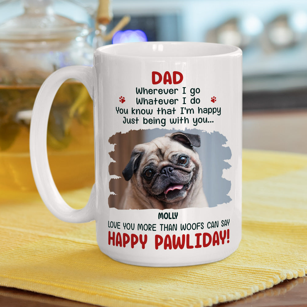 Custom Photo Christmas Birthday Gifts For Dog Lovers • More Than Woofs Can Say Photo- Personalized Coffee Mug