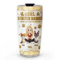 Custom Christmas Birthday Gifts For Pet Mom, Pet Lovers • Girl And Pet Yellow - Personalized 3D Effect Tumbler