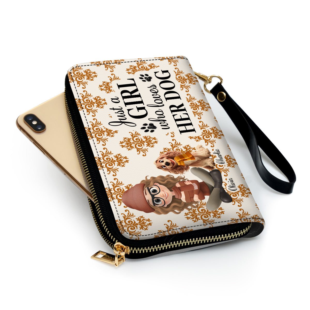 Pumskin Dog Autumn - Personalized Leather Wallet