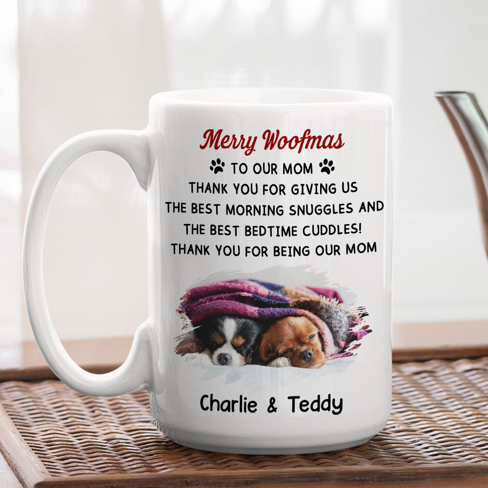 Custom Photo Christmas Birthday Gifts For Dog Lovers • Only Cuddle You At Bedtime Photo - Personalized Coffee Mug